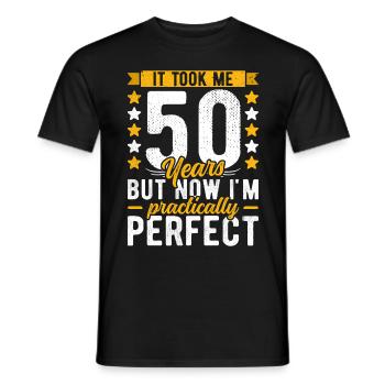 50th birthday 50 years old man woman 50th 50s - Men's T-Shirt - black - Front - AI Model Male 178 light (178cm)