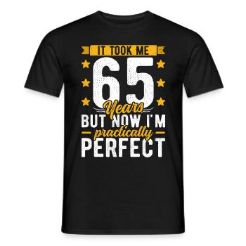 65ème anniversaire 65 ans homme femme 65ème 65er - T-shirt homme - noir - Devant - AI Model Male 178 light (178cm)