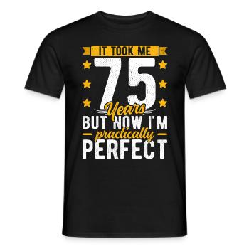 75ème anniversaire 75 ans homme femme 75ème 75er - T-shirt homme - noir - Devant - AI Model Male 178 light (178cm)