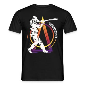 Baseball Baseball Player USA Sport Home Run - Men's T-Shirt - black - Front - AI Model Male 178 light (178cm)
