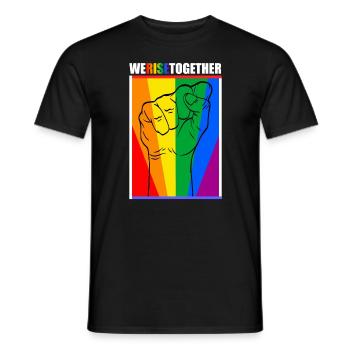 Nous nous élevons ensemble legal liberté coloré - T-shirt homme - noir - Devant - AI Model Male 178 light (178cm)
