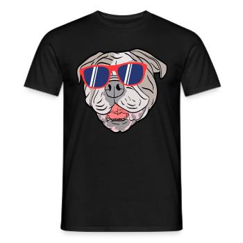 Lunettes de soleil mignon adorable chien pour les - T-shirt homme - noir - Devant - AI Model Male 178 light (178cm)
