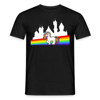 Fairy Tale Magic Colorful Myth Collection Unicorn - Men's T-Shirt - black - Front - AI Model Male 178 light (178cm)