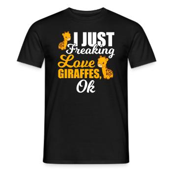 I Just Freaking Love Giraffe Groß Langhalsig - Männer T-Shirt - Schwarz - Vorne - AI Model Male 178 light (178cm)