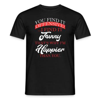 Vous le trouvez offensant Je le trouve drôle - T-shirt homme - noir - Devant - AI Model Male 178 light (178cm)
