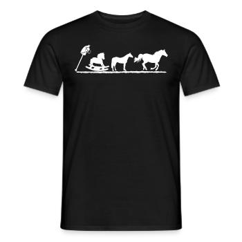 La vie est meilleure avec les chevaux Evolution - T-shirt homme - noir - Devant - AI Model Male 178 light (178cm)