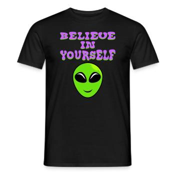 Croyez en vous-même Conception de T-shirt de - T-shirt homme - noir - Devant - AI Model Male 178 light (178cm)
