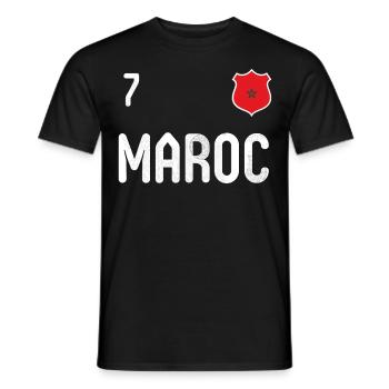 Teeshirt Maroc avec le numéro 7 - T-shirt homme - noir - Devant - AI Model Male 178 light (178cm)