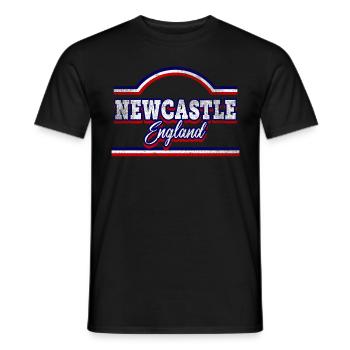 Newcastle England UK City Font Vintage Retro - Men's T-Shirt - black - Front - AI Model Male 178 light (178cm)