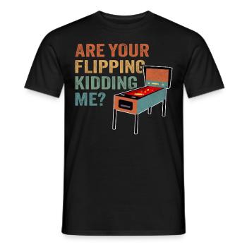 Retro Pinball Machines Vintage Arcade Game Lovers - Men's T-Shirt - black - Front - AI Model Male 178 light (178cm)