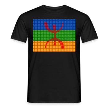 Berberflagge Imazighen Herz Amazigh Pexel - Männer T-Shirt - Schwarz - Vorne - AI Model Male 178 light (178cm)