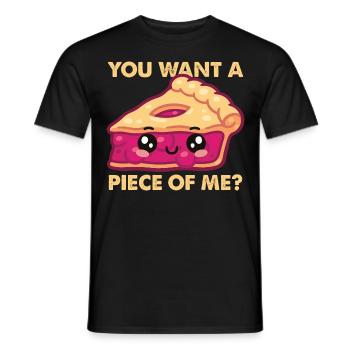 You want a piece of me Kawaii Pumpkin Pie Li - Men's T-Shirt - black - Front - AI Model Male 178 light (178cm)
