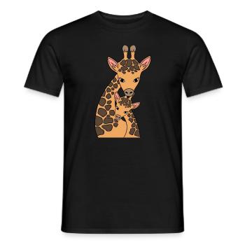 Fête des mères maman maman girafe grands animaux - T-shirt homme - noir - Devant - AI Model Male 178 light (178cm)