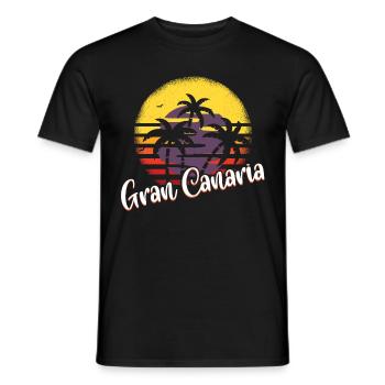 "Gran Canaria Island Spain" T-shirt Design Sun - T-shirt homme - noir - Devant - AI Model Male 178 light (178cm)