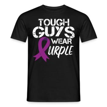 Les durs à cuire portent du violet - T-shirt homme - noir - Devant - AI Model Male 178 light (178cm)