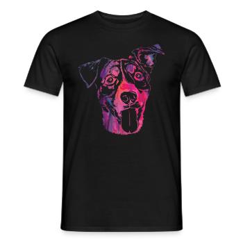 Abstrakte Pfoten Tier Hund Design für Pfotenbesitzer - Männer T-Shirt - Schwarz - Vorne - AI Model Male 178 light (178cm)