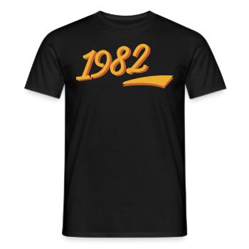 1982 - Männer T-Shirt - Schwarz - Vorne - AI Model Male 178 light (178cm)