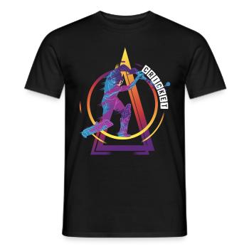 Cricket Cricketer Batsman Sport Vintage - Men's T-Shirt - black - Front - AI Model Male 178 light (178cm)