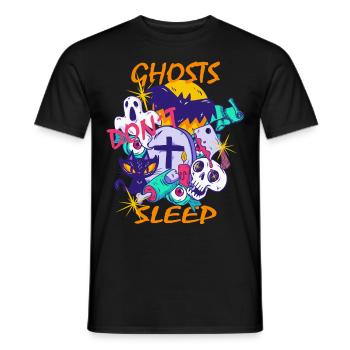 LES FANTÔMES D’HALLOWEEN NE DORMENT PAS - T-shirt homme - noir - Devant - AI Model Male 178 light (178cm)