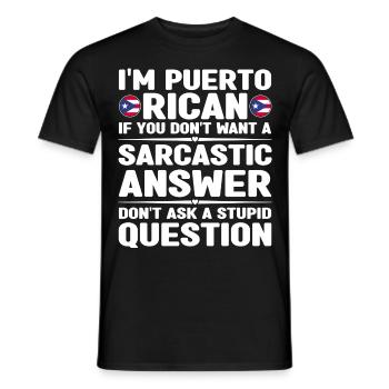 Puerto Rico Flagge | Puerto Ricaner Geschenkideen - Männer T-Shirt - Schwarz - Vorne - AI Model Male 178 light (178cm)