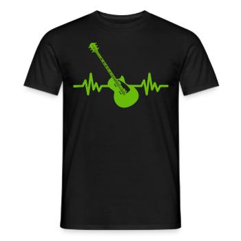 Herzschlag Gitarre - Rock 'n' Roll Punk Band Metal - Männer T-Shirt - Schwarz - Vorne - AI Model Male 178 light (178cm)