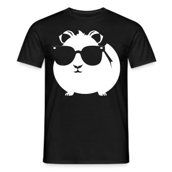 Funny Guinea Pig with Sunglasses Guinea Pigs - Men's T-Shirt - black - Front - AI Model Male 178 light (178cm)