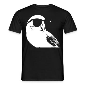 Drôle d’oiseau portant des lunettes de soleil Cool Bourke’s Parak - T-shirt homme - noir - Devant - AI Model Male 178 light (178cm)