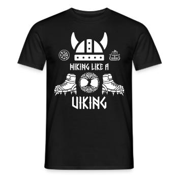 Hiking like a Viking - Männer T-Shirt - Schwarz - Vorne - AI Model Male 178 light (178cm)