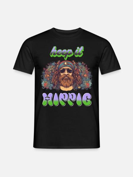 keep it hippie - Men's T-Shirt - black