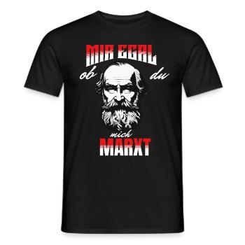 Je m’en fous si vous me marxisez - T-shirt homme - noir - Devant - AI Model Male 178 light (178cm)