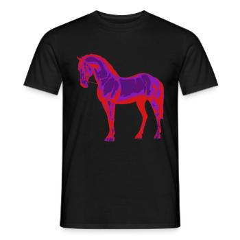 Pferd neon - Männer T-Shirt - Schwarz - Vorne - AI Model Male 178 light (178cm)