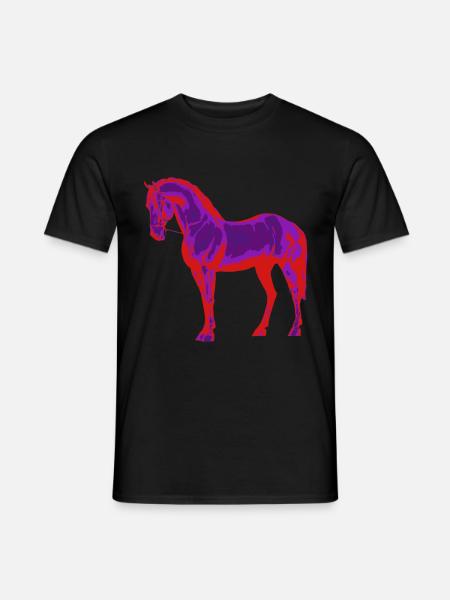 Pferd neon - Männer T-Shirt - Schwarz
