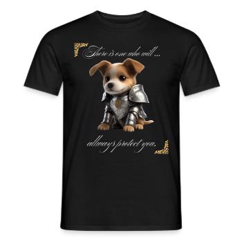 There is one who will always protect you - Männer T-Shirt - Schwarz - Vorne - AI Model Male 178 light (178cm)