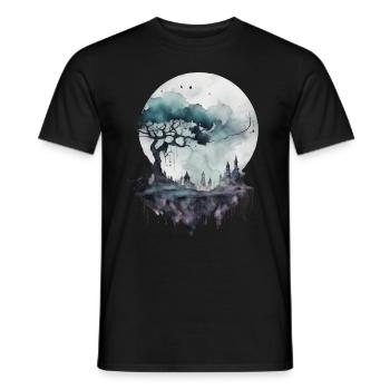 Spooky Moon - Männer T-Shirt - Schwarz - Vorne - AI Model Male 178 light (178cm)