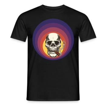 Zigarren Schädel - Männer T-Shirt - Schwarz - Vorne - AI Model Male 178 light (178cm)