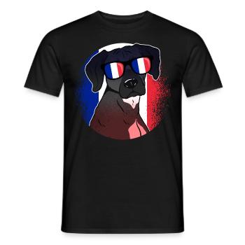 France - Men's T-Shirt - black - Front - AI Model Male 178 light (178cm)