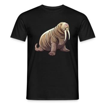 Majestic walrus look for you - Men's T-Shirt - black - Front - AI Model Male 178 light (178cm)