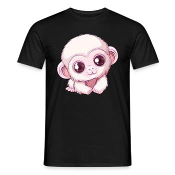 Cute Pink Baby Monkey Look - Men's T-Shirt - black - Front - AI Model Male 178 light (178cm)
