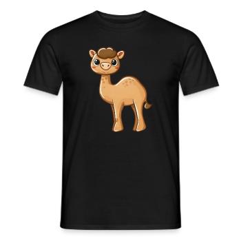 Niedliches Braunäugiges Alpaka Motiv - Männer T-Shirt - Schwarz - Vorne - AI Model Male 178 light (178cm)