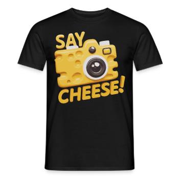 Say Cheese für einen Käseliebhaber Fotograf - Männer T-Shirt - Schwarz - Vorne - AI Model Male 178 light (178cm)