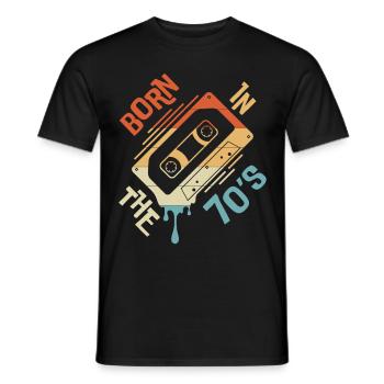Born in the 70s - Men's T-Shirt - black - Front - AI Model Male 178 light (178cm)
