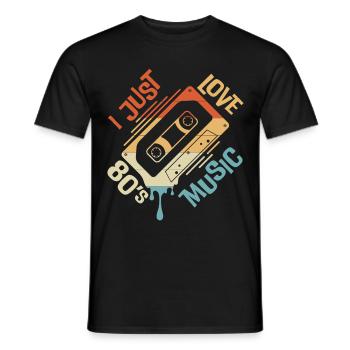 Ich liebe die Musik der 80er Jahre - Männer T-Shirt - Schwarz - Vorne - AI Model Male 178 light (178cm)