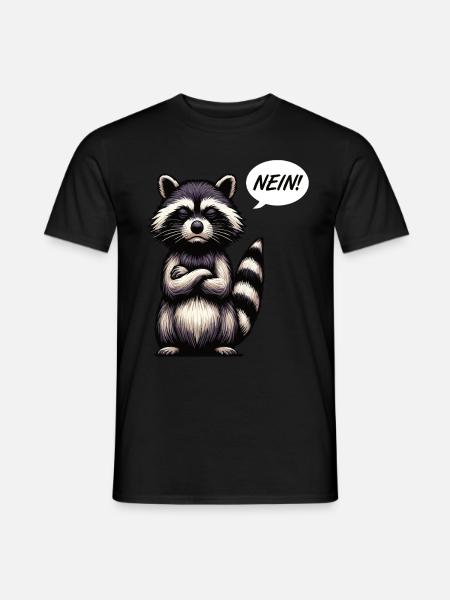 Nein Waschbär Waschbären Waldtier Waschbären - Männer T-Shirt - Schwarz