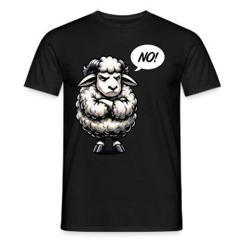 No Schaf Schafe Schäfer Schafhalter Schafbock - Männer T-Shirt - Schwarz - Vorne - AI Model Male 178 light (178cm)