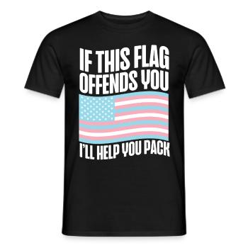 Fierté LGBT transgenre - T-shirt homme - noir - Devant - AI Model Male 178 light (178cm)