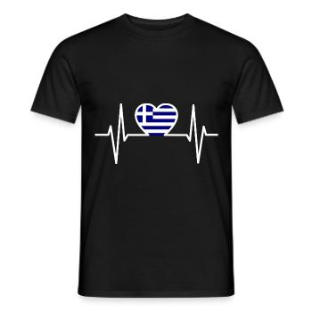 Greece Greek ECG Gift - Men's T-Shirt - black - Front - AI Model Male 178 light (178cm)