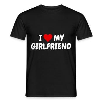 J’aime ma copine beau cœur de Saint-Valentin - T-shirt homme - noir - Devant - AI Model Male 178 light (178cm)