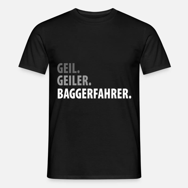Bagger Baggerfahrer Baggerwagen - Männer T-Shirt - Schwarz