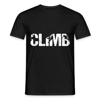 CLIMB Climbing Mountaineering Motto - Men's T-Shirt - black - Front - AI Model Male 178 light (178cm)
