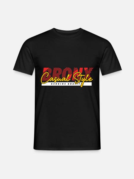 Bronx Casual Style - Männer T-Shirt - Schwarz